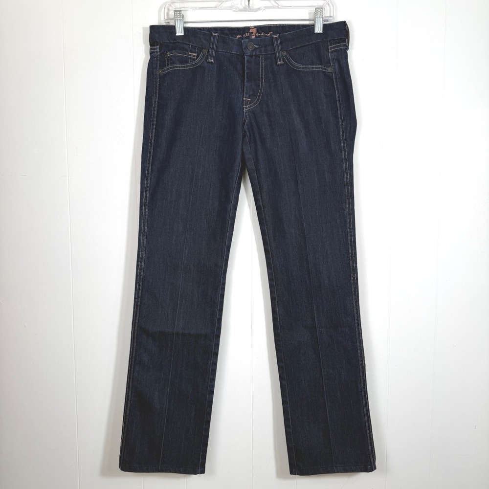 7 For All Mankind Straight Leg Jeans Dark Wash P252359S-359S Womens 29 USA Made